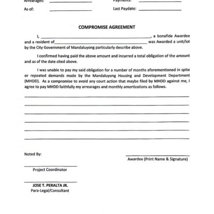 Compromise Agreement Form